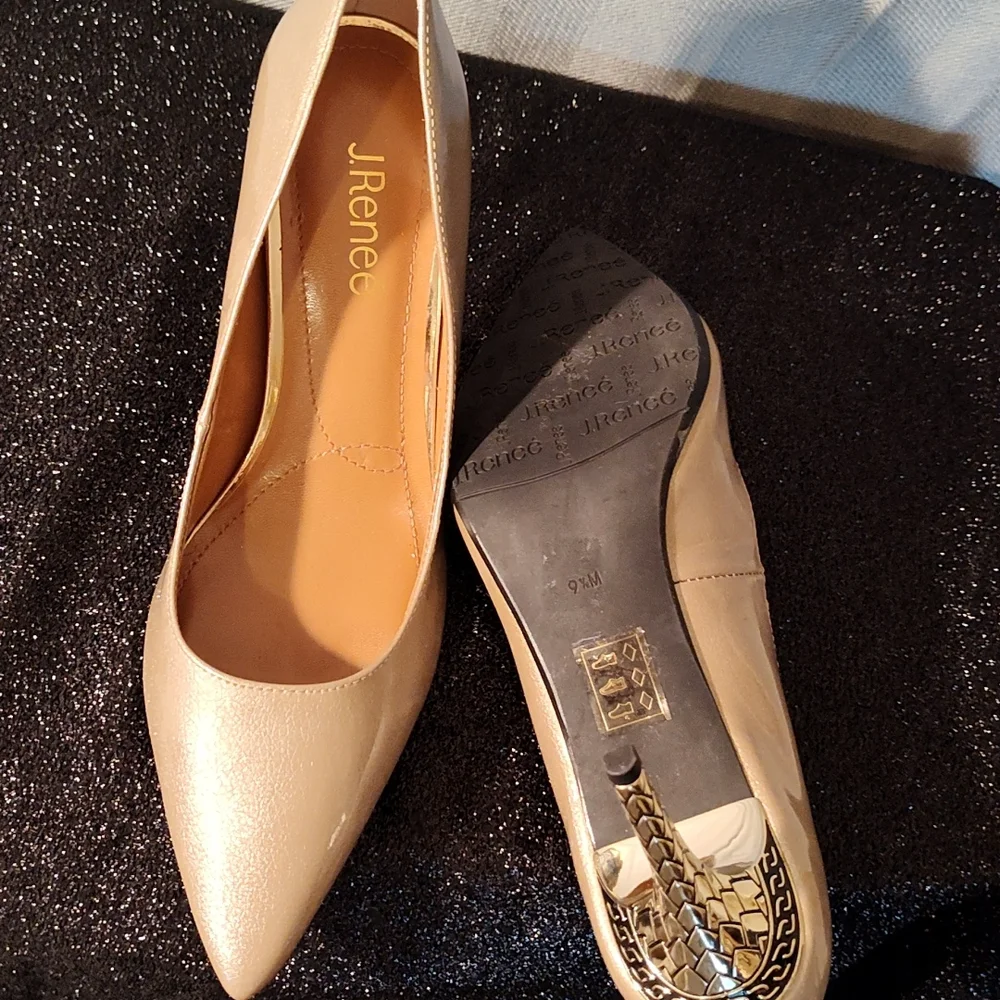 J.Renee Nude Pointed-Toe Pumps